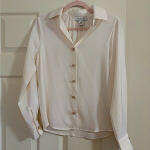 Rachel Zoe Cream Button-Down Shirt